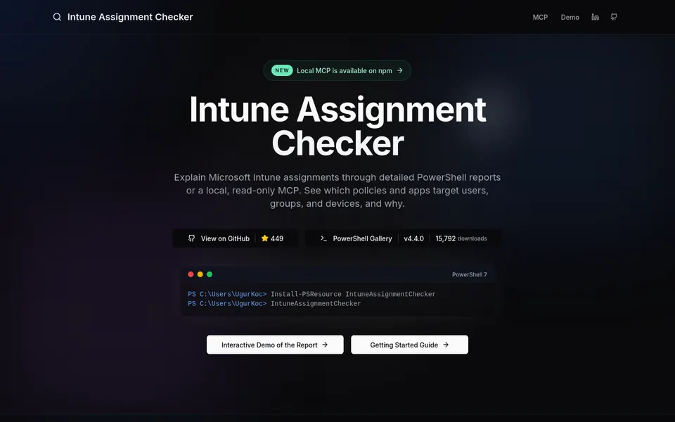 Intune Assignment Checker project interface